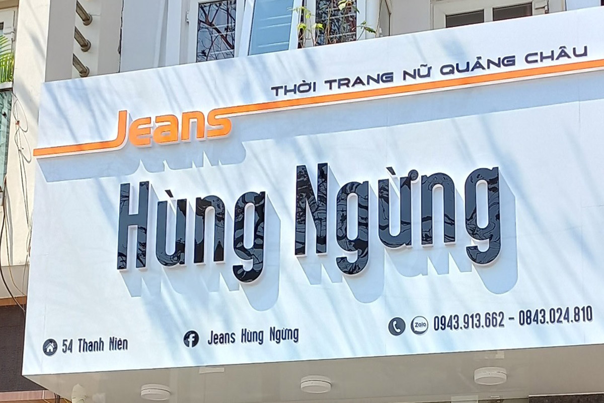 Mẫu bảng hiệu mica chữ nổi cho shop thời trang